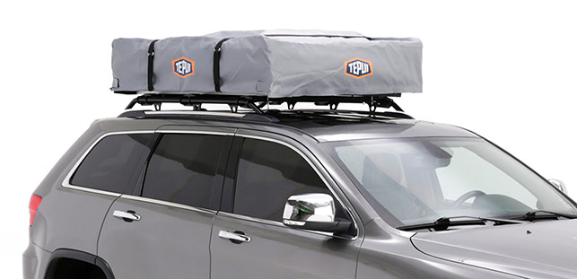 Vehicle With Soft Shell Rooftop Tent