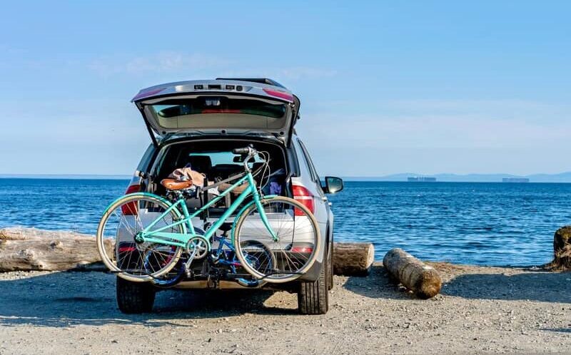 Road trip to the ocean in car with bike rack - Calgary Hitch Shop